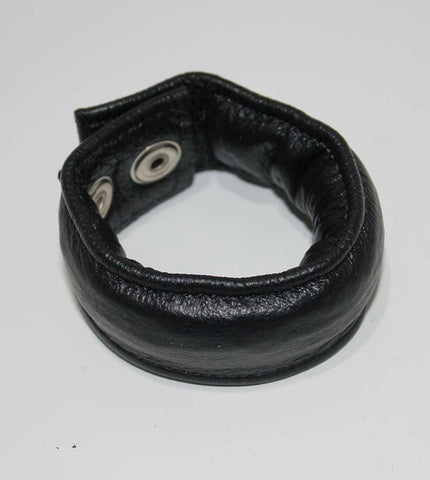 Hells Couture Subshop Single Weighted Leather Cock Ring with Weight - Ball And Cock Toys