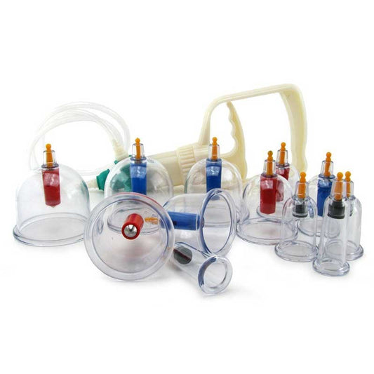 Sukshen 12 Piece Cupping System Edge Control Ready - - Nipple and Clit Clamps