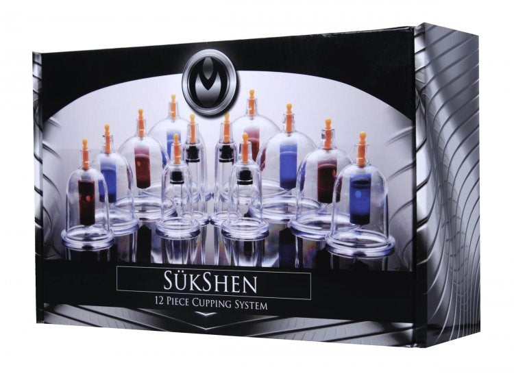 Sukshen 12 Piece Cupping System Edge Control Ready - - Nipple and Clit Clamps