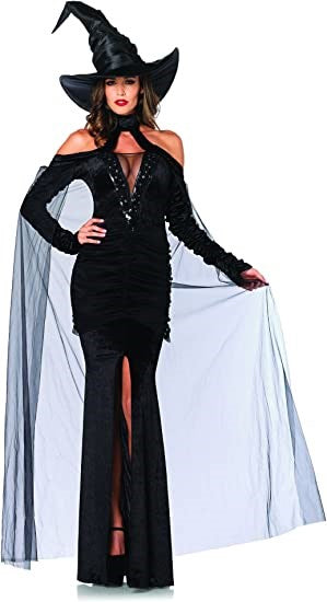 Leg Avenue Bewitching Elegance Sultry Sorceress Costume with Plunging Neckline - - Fancy Dress Ups