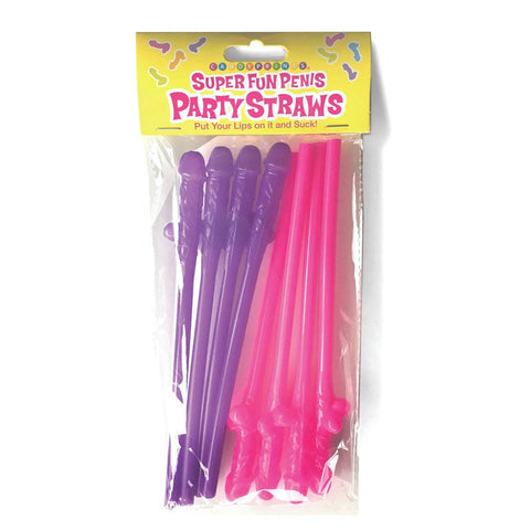 Little Genie Super Fun Penis Party Straws Reusable Adult Party Accessories - Party Gifts and Novelties