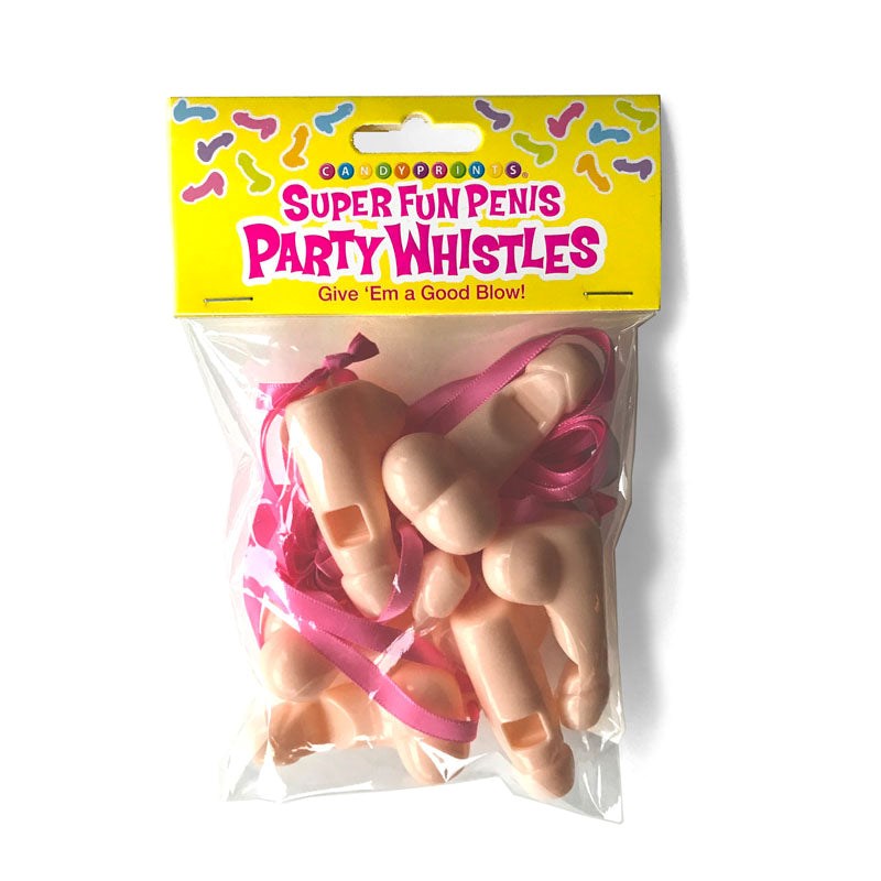 Little Genie Super Fun Penis Party Whistles 6 Pack Novelty Party Favors - Bachelorette and Bucks