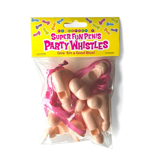 Little Genie Super Fun Penis Party Whistles 6 Pack Novelty Party Favors - - Bachelorette and Bucks