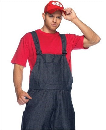 Leg Avenue Super Plumber Costume DIS Mario Role Play Outfit - Fancy Dress Ups