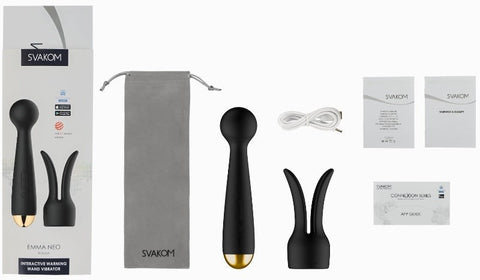 Svakom Emma Neo Interactive Vibrating Body Wand Massager with Heating - Remote Control Vibrators