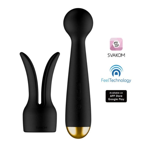 Svakom Emma Neo Interactive Vibrating Body Wand Massager with Heating - Remote Control Vibrators