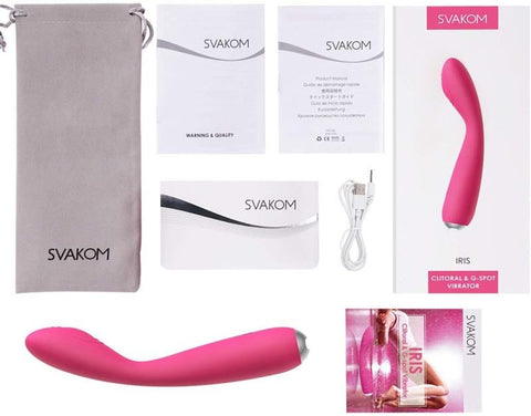 Svakom Iris Flexible Clitoral and G Spot Silicone Vibrator Semi Flexible - Waterproof Vibrators