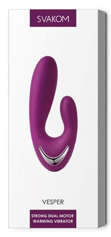 Svakom Vesper Strong Dual Motors Warming Vibrator with Body Heat Technology - Waterproof Vibrators