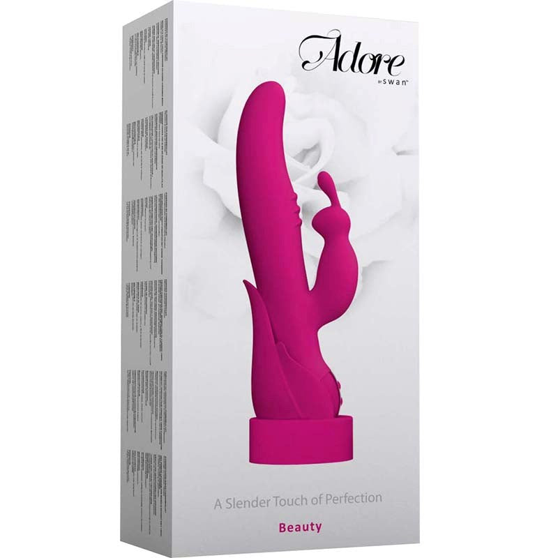BMS Factory Swan Adore Beauty Luxury Dual Stimulation Vibrator Waterproof - - Rabbit Vibrators