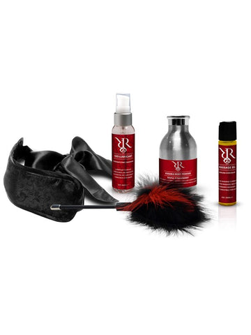 System JO Tempt Me Kit with Blindfold Feather Tickler Body Powder - Sex Kits