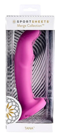 Sportsheets Tana 8 in. Suction Cup Dildo with Curved G Spot Design - Non-Realistic Dildos