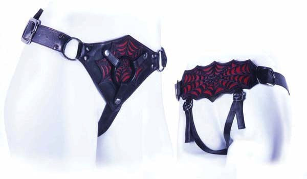Tantus Black Widow Harness Premium Leather Strap On Harness - - Strap On Sextoys