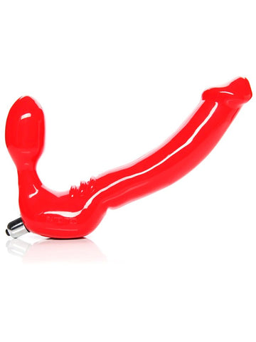 Tantus Feeldoe More Red Strapless Dildo with Vibrating Bullet - Strap On Sextoys
