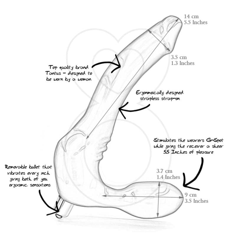 Tantus Feeldoe Slim Blue Strapless Dildo with Removable Bullet Vibrator - - Strap On Sextoys