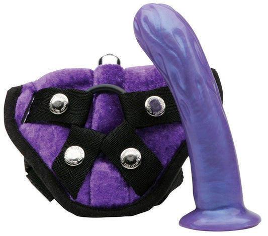 Tantus Harness Flame Kit Premium Silicone Dildo and Velvet Harness - - Strap On Sextoys