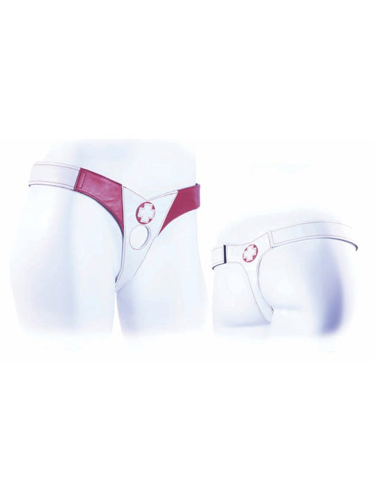 Tantus Nurse Connoisseur Adjustable Roleplay Harness with Red Cross Design - - Strap On Sextoys