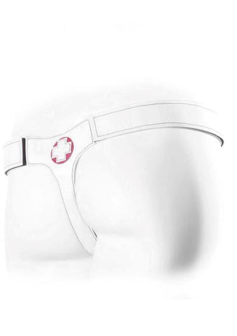 Tantus Nurse Connoisseur Adjustable Roleplay Harness with Red Cross Design - Strap On Sextoys