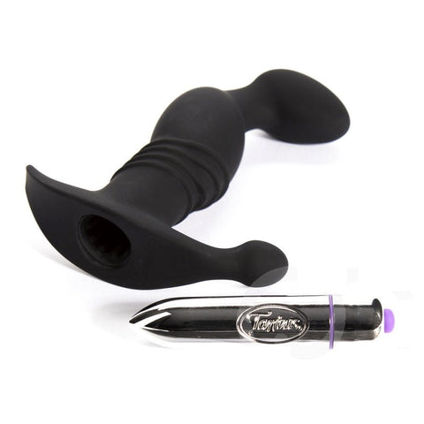 Tantus Prostate Health Vibrator Black Flexible Shaft Prostate Massager - Prostate Toys