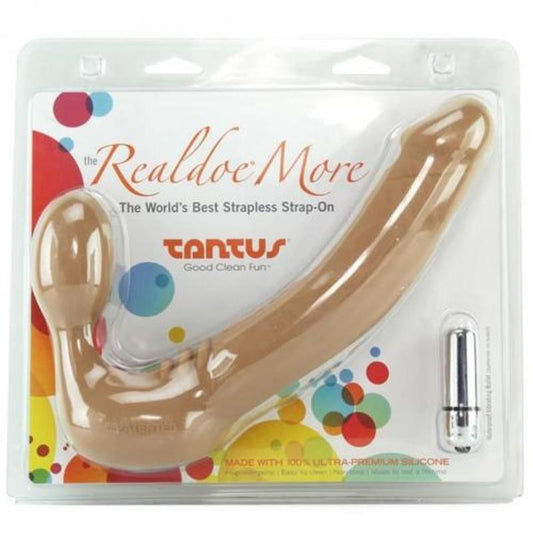 Tantus Realdoe More Strapless Dildo with Vibrator and Dual Stimulation - - Realistic Dildos