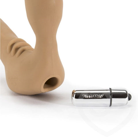 Tantus Realdoe Slim Harness Free Double Ended Dildo with Vibrating Bullet - Strap On Sextoys