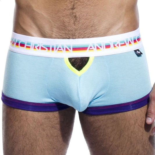 Andrew Christian Teaser Boxer Blue with Anatomical Pouch Design - - Mens Briefs And Boxers