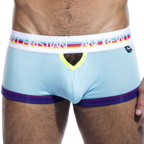 Andrew Christian Teaser Boxer Blue with Anatomical Pouch Design - Mens Briefs And Boxers
