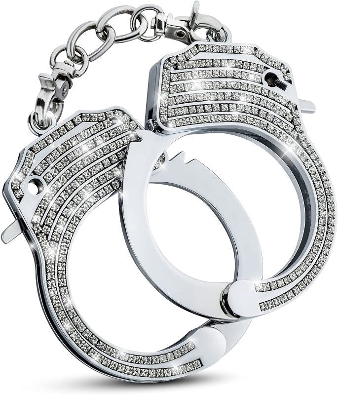 Blush Novelties Temptasia Bling Cuffs Luxurious Stainless Steel Restraints - Collars and Leads