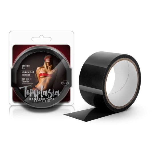 Temptasia Bondage Tape - 18 M - Black Top Rated Sex Toys - - Cuffs And Restraints