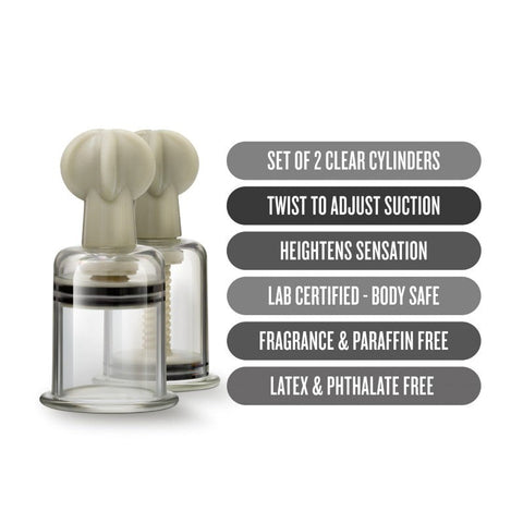 Temptasia Adjustable Pleasure Suckers Heighten Clitoral and Nipple Sensitivity - Nipple and Clit Clamps