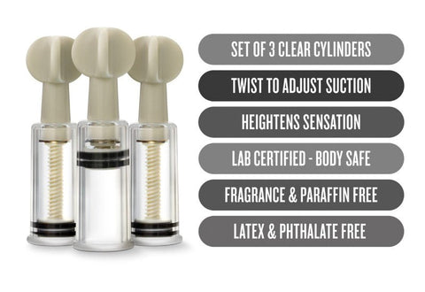 Blush Novelties Temptasia Clit & Nipple Twist Suckers Adjustable Intensity - Nipple and Clit Clamps