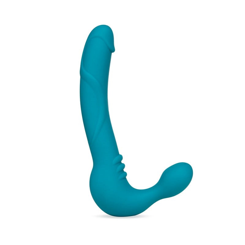 Blush Novelties Temptasia Luna Strapless Silicone Dildo Teal with Vibrator - Strap On Sextoys