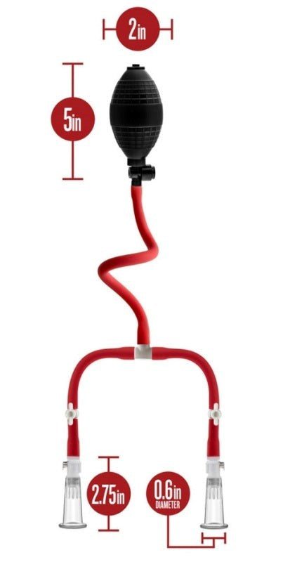 Blush Novelties Temptasia Nipple Squeeze Pump System Manual Enhancement - - Breast and Nipple Toys