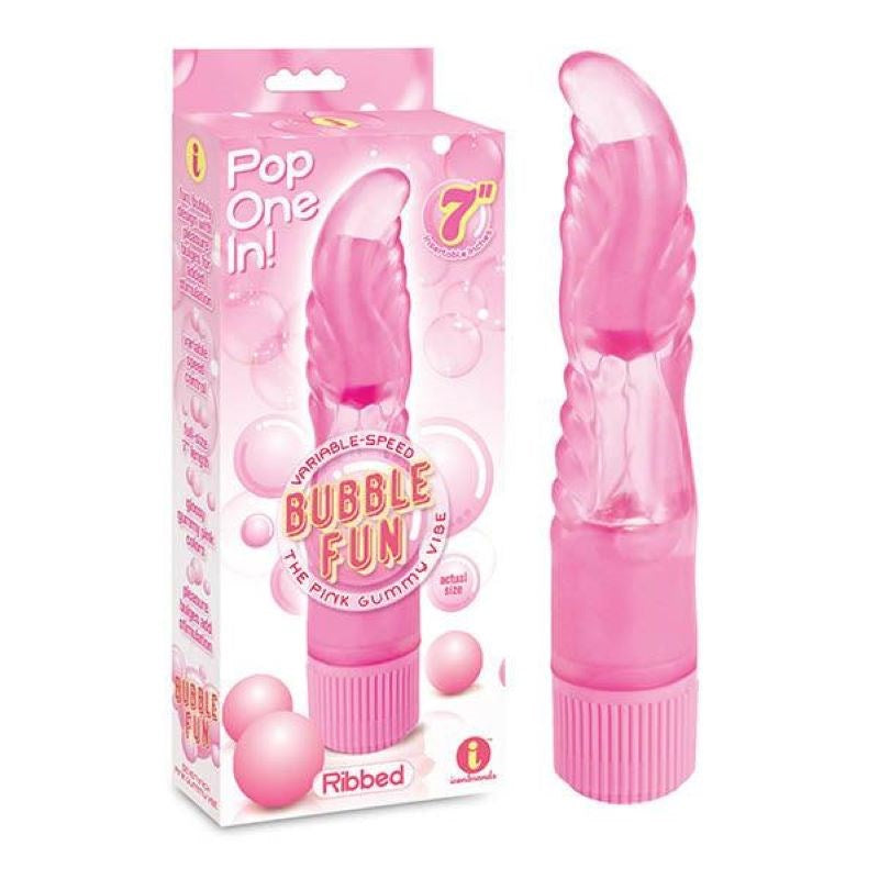 Icon Brands The 9s Bubble Fun Ribbed Dildo with Strategic Texture - G-Spot Vibrators