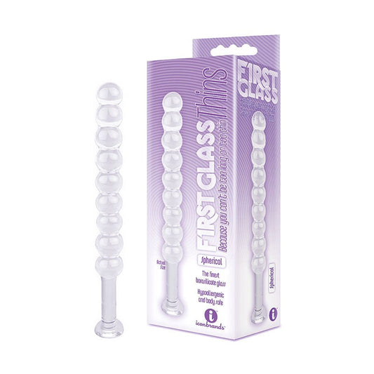 Icon Brands Glass Thins Spherical Plug for Anal Stimulation and Penetration - - Glass Sex Toys