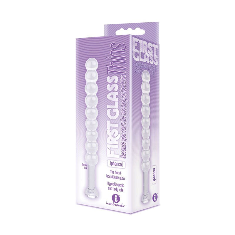Icon Brands Glass Thins Spherical Plug for Anal Stimulation and Penetration - - Glass Sex Toys