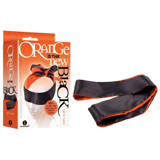 Icon Brands The 9s Orange Is The New Black Satin Sash Reversible Blindfold - - Masks And Blindfolds