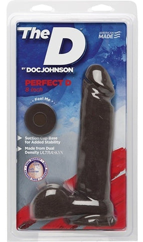 Doc Johnson The D Perfect D 8 Inch Chocolate Dual Density Realistic Dildo - Realistic Dildos