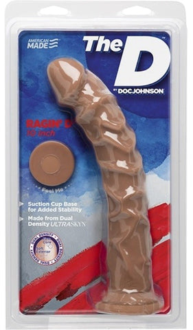 Doc Johnson The D Ragin D Caramel 10 Inch Realistic Dildo with Suction Cup - Realistic Dildos