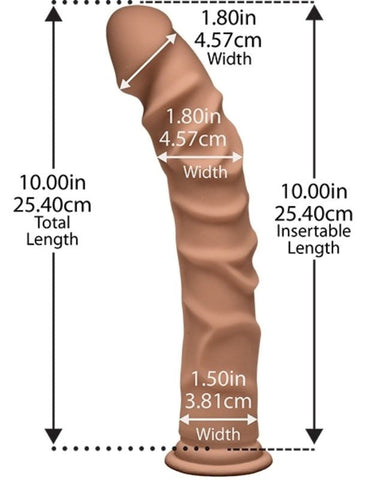 Doc Johnson The D Ragin D Caramel 10 Inch Realistic Dildo with Suction Cup - Realistic Dildos