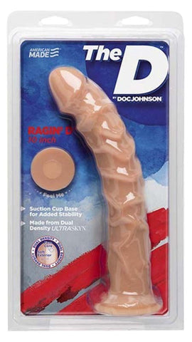 Doc Johnson The D The Ragin D 10 Inch Vanilla Realistic Dildo - Realistic Dildos