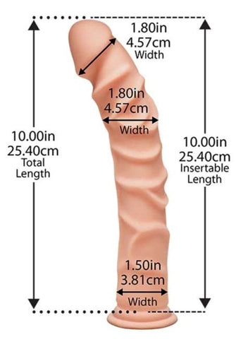 Doc Johnson The D The Ragin D 10 Inch Vanilla Realistic Dildo - Realistic Dildos