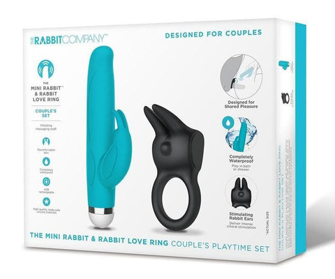 Xgen Products The Mini Rabbit and Rabbit Love Ring Couples Playtime Set Dual Motor - Sex Kits