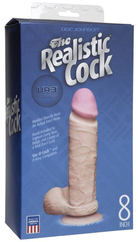 Doc Johnson The Realistic Cock UR3 8 Inch Flesh Dual Density Dildo - Realistic Dildos