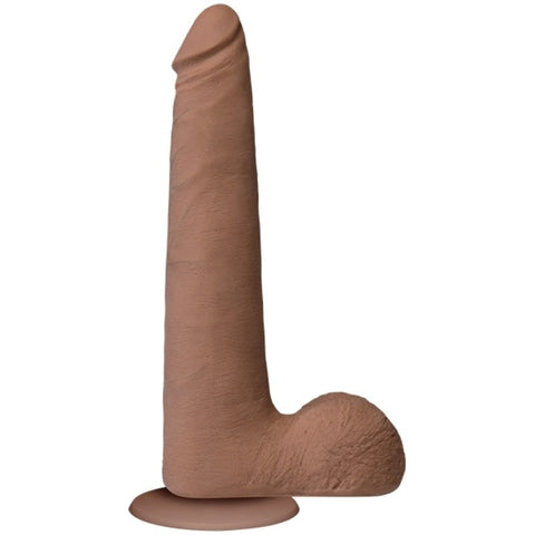 Doc Johnson The Realistic Cock UR3 9 in. Slim with Balls Brown ULTRASKYN Dildo - Realistic Dildos