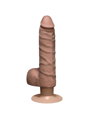 Doc Johnson The Realistic Cock UR3 Vibrating 7 in. Slim with Balls Brown Dildo - Realistic Dildos