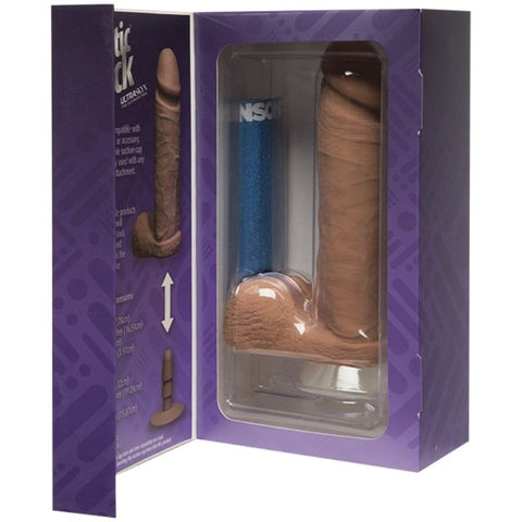 Doc Johnson The Realistic Cock with Balls UR3 Brown 8 in Dual Density Dildo - Realistic Dildos