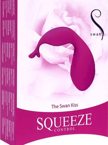 BMS Factory Swan Kiss Teal Vibrator with Squeeze Control Technology - Luxury Sex Toys