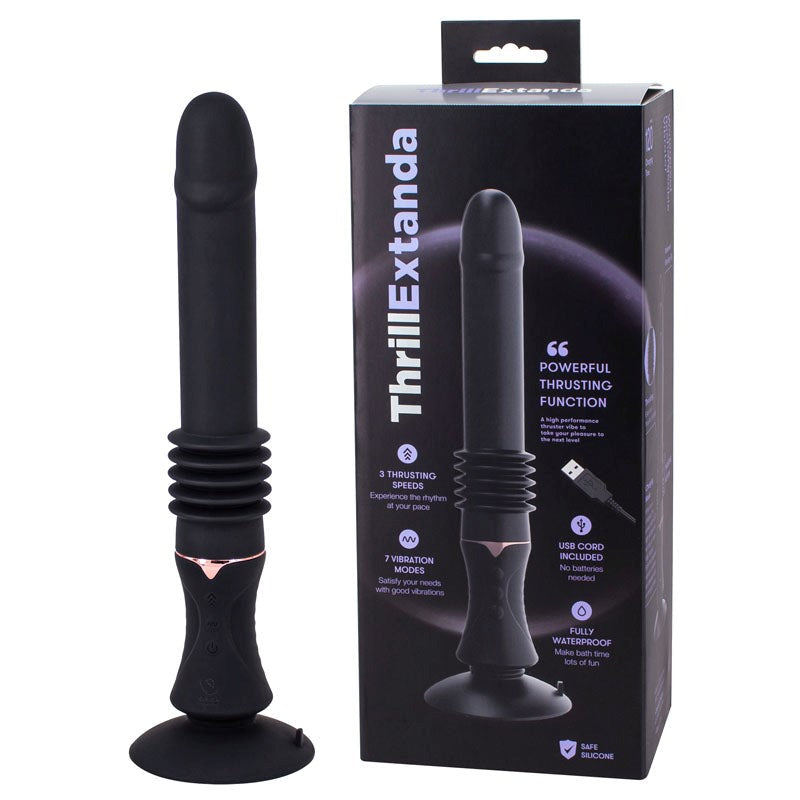 Seven Creations Explore Ecstasy Thrill Extenda Dual Pleasure Thrusting Vibrator - - G-Spot Vibrators