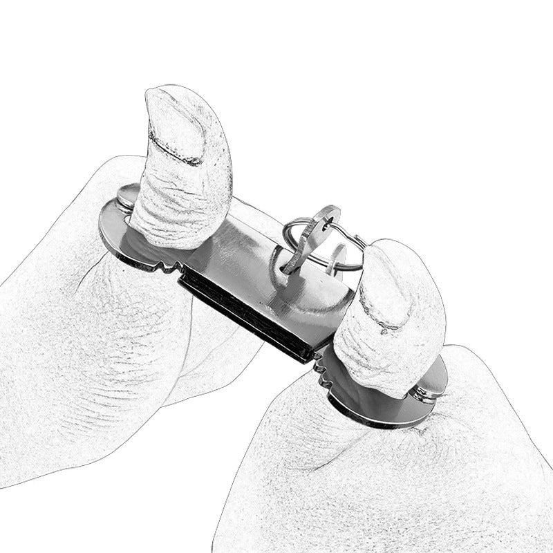 BDStyle Thumb Steel Cuffs Restraint and Sensory Control Features - - Steel Sex Toys
