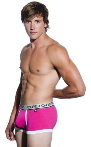 Andrew Christian Tighty Whitie Punked Boxer w/ Almost Naked Fuchsia M Pouch - Jocks and G-Strings